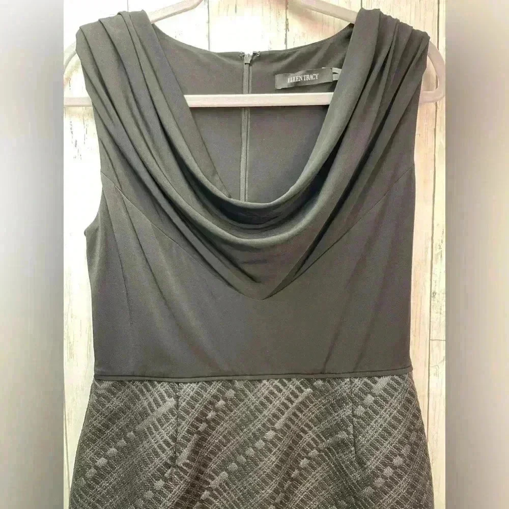 Ellen Tracy Black/Gray Dress size 10 cocktail/going out/special occasion - Picture 2 of 13